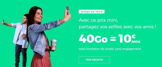 Le forfait RED 40Go à 10€ à vie