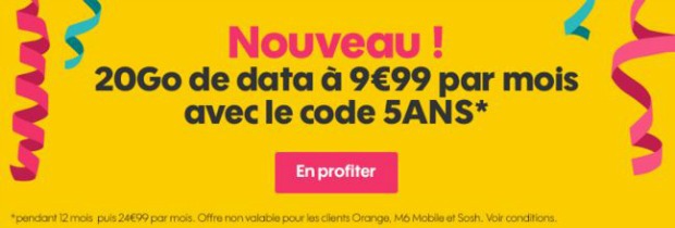 Forfaits de Noël en promo : Sosh passe à 20 Go pour 9,99€ pour contrer B&You et Free