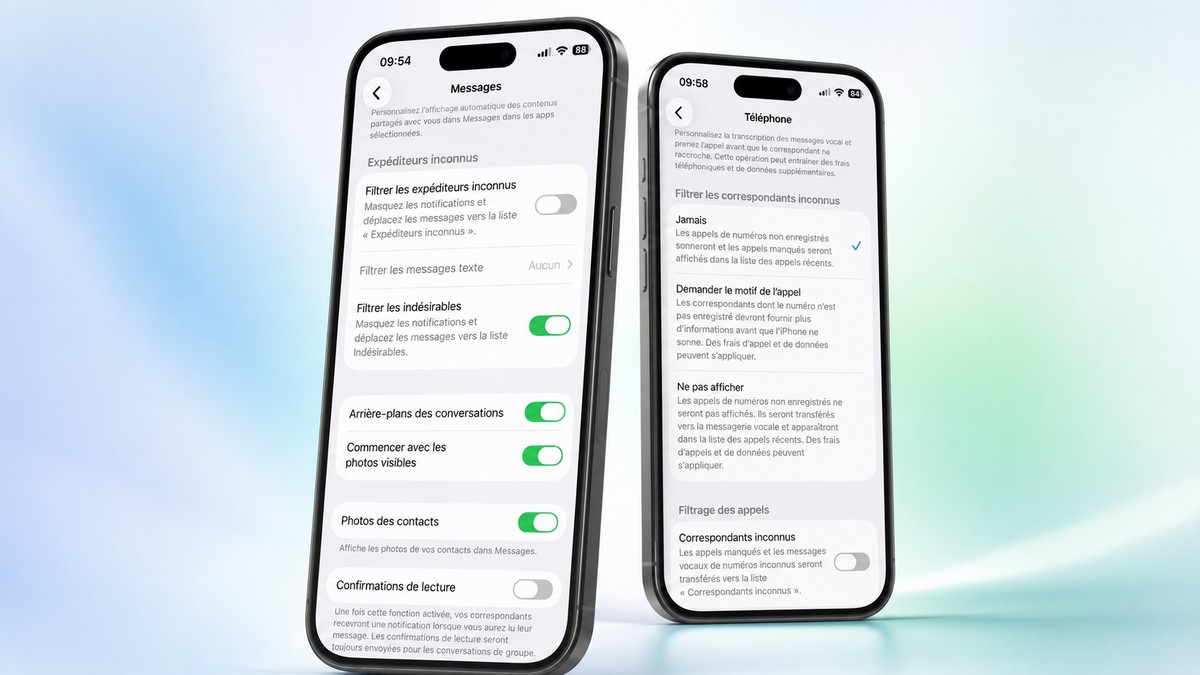 Filtrage des appels indésirables dans iOS 26