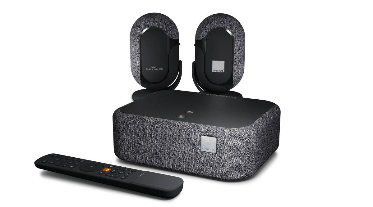 decodeur Orange tv home cinema avec enceintes