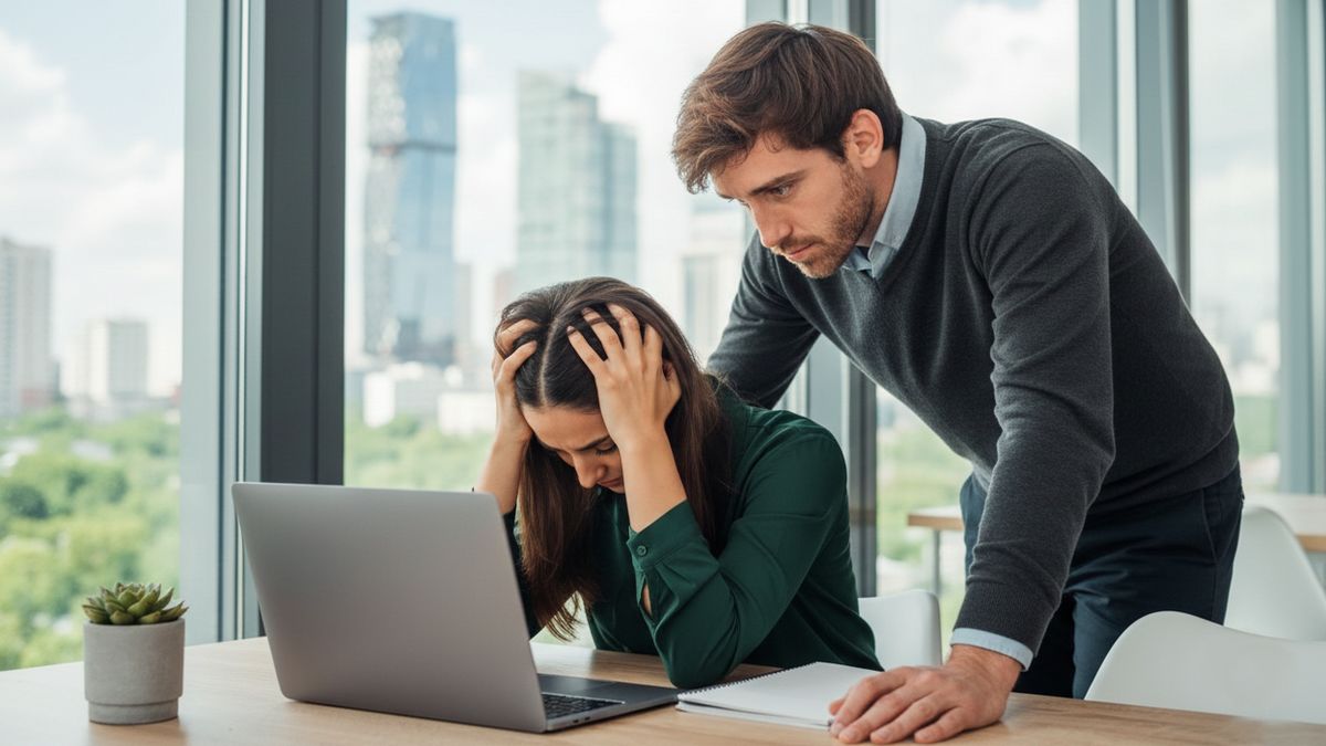 Une femme se tient la tête car de nombreux sites web sont en panne sur Internet ce matin