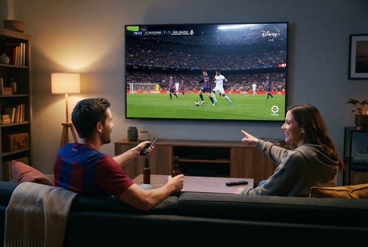 Logo de LaLiga affiché sur l'interface de la plateforme Disney+