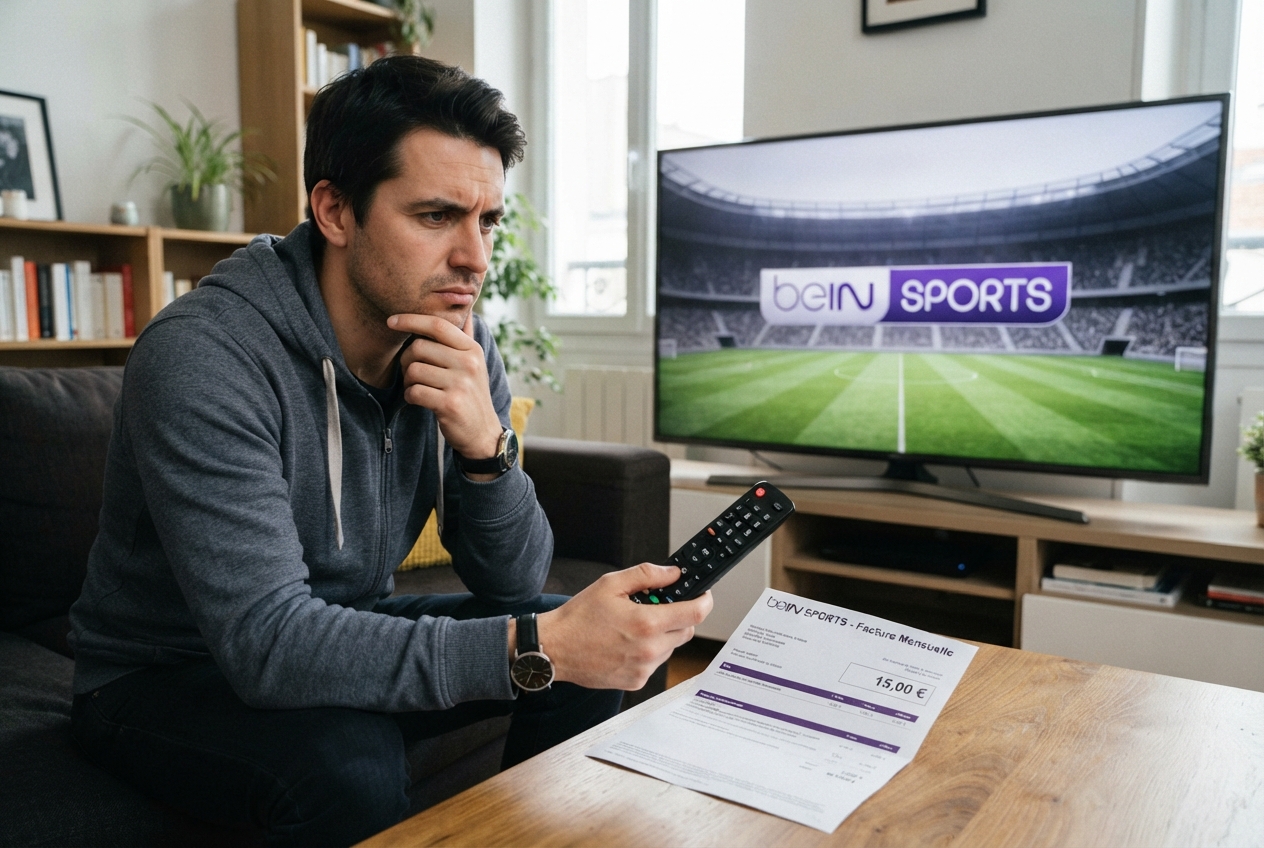 Logo de la chaîne de télévision beIN SPORTS sur fond neutre.