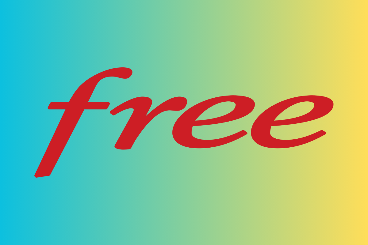 Logo Free sur fond jaune et vert, car série Free en exclu web à seulement 8.99€ pour 200 Go en 5G