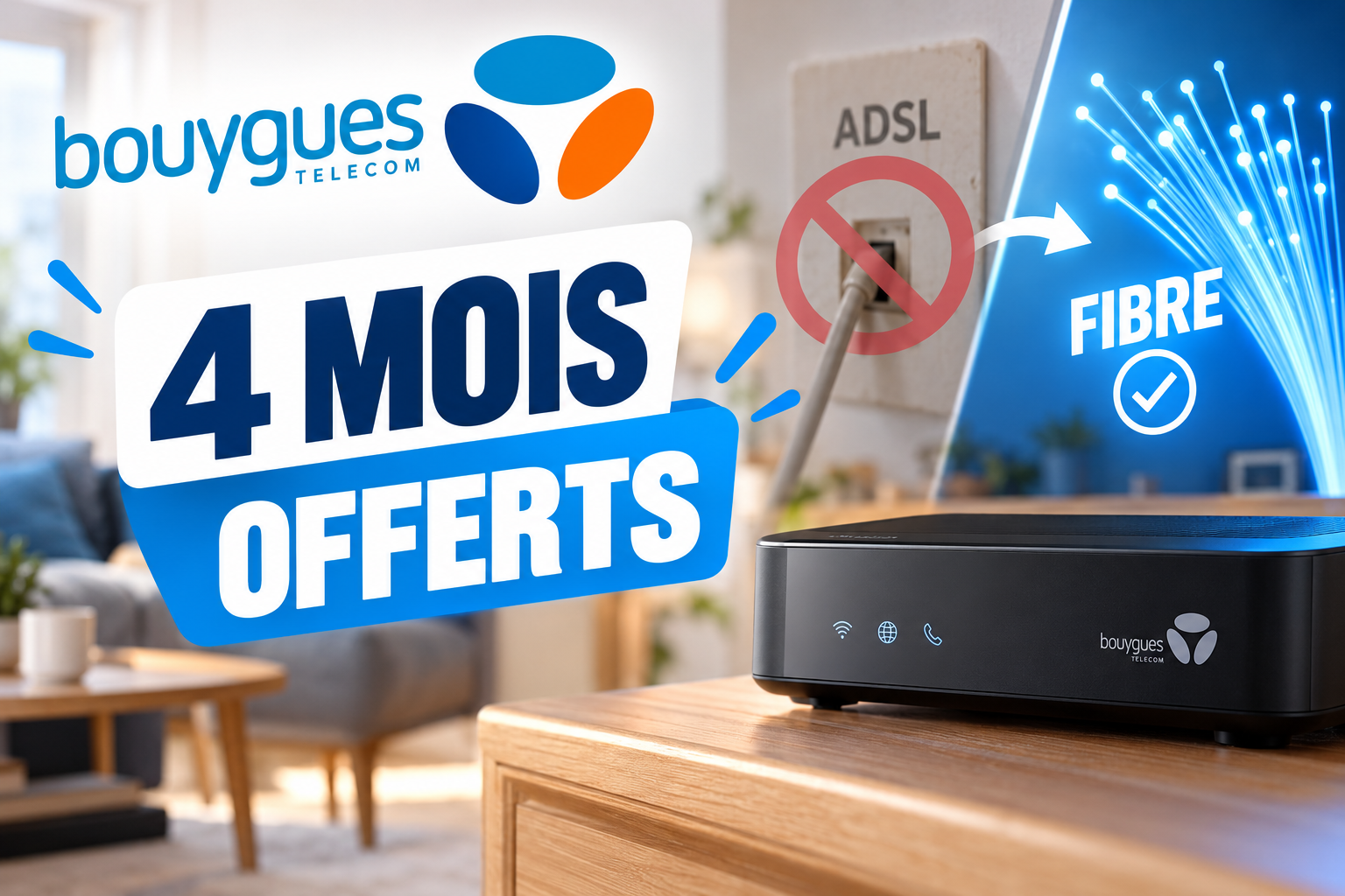 promo passage adsl vers fibre 4 mois offerts bouygues telecom
