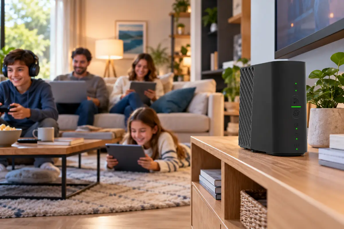 Modem Pure fibre salon moderne famille connectee