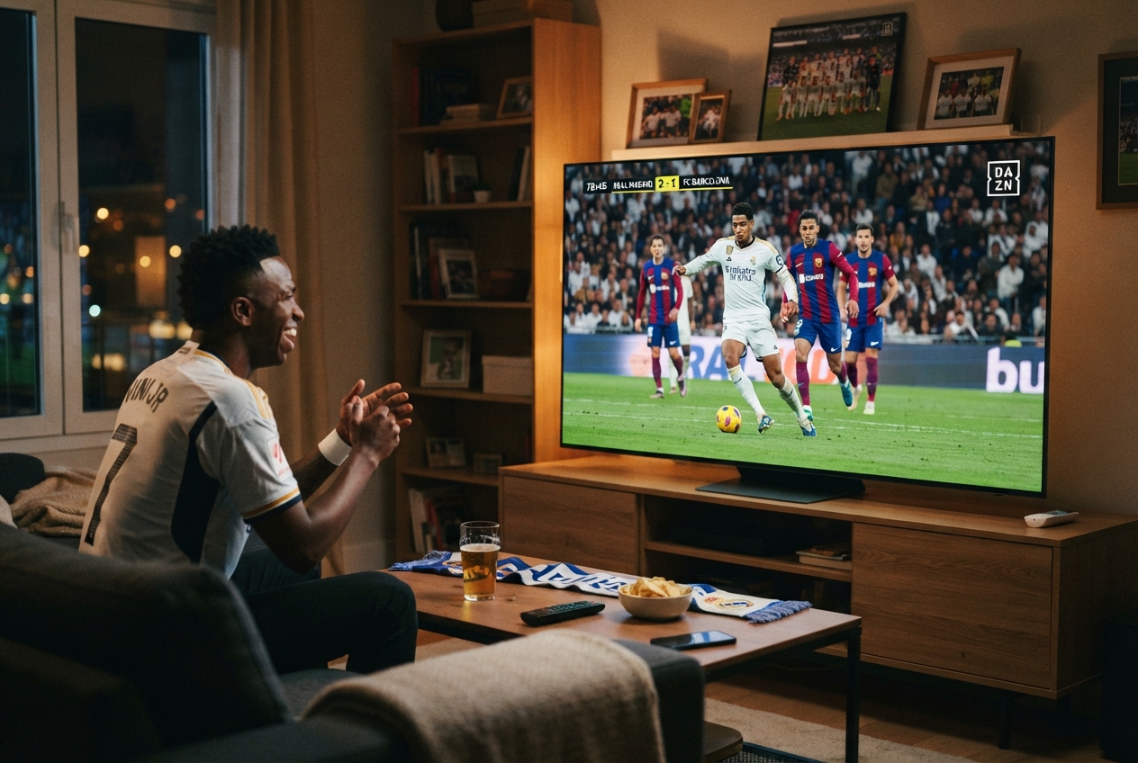 Match du Real Madrid diffusé sur la plateforme DAZN.