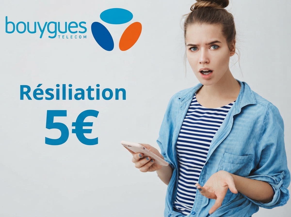 Femme pas contente car 5€ de frais de résiliation chez Bouygues Telecom pour un forfait mobile