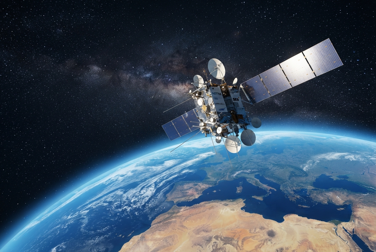 Un satellite géostationnaire au-dessus de l'Europe