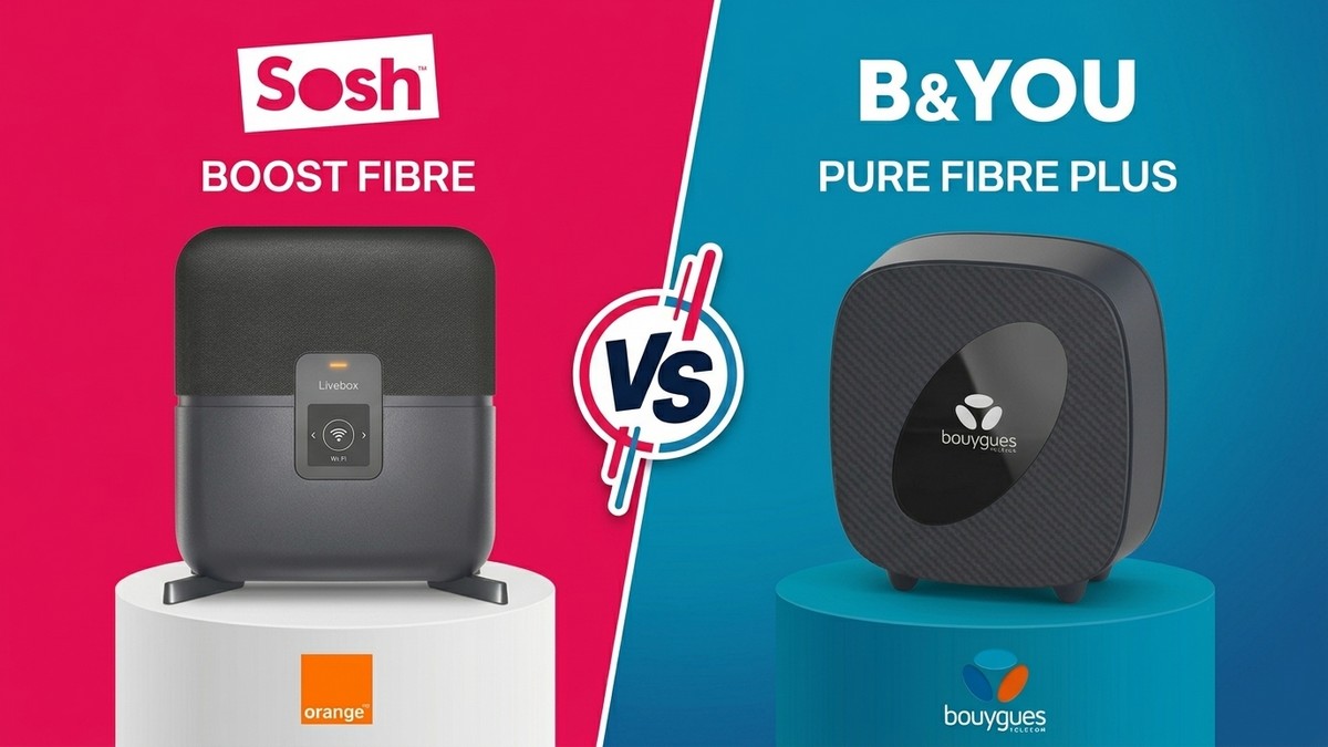 L'offre Sosh Boost face à la B&YOU Pure Fibre Plus de Bouygues Telecom