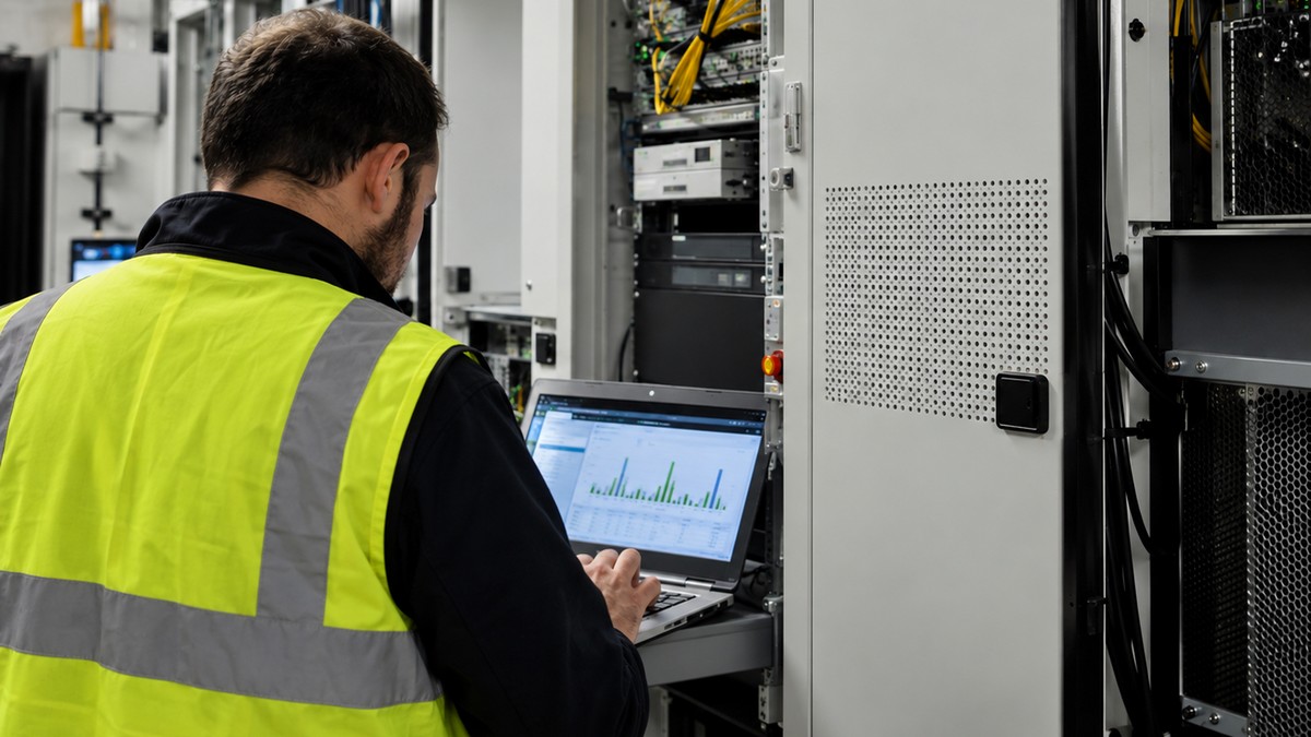 Technicien optimisant le réseau télécom