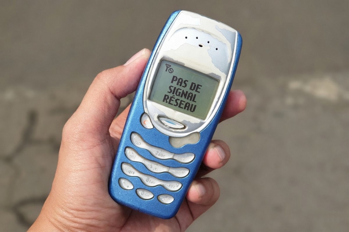 Un vieux téléphone Nokia sans réseau mobile