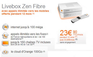 Promo Livebox Zen fibre