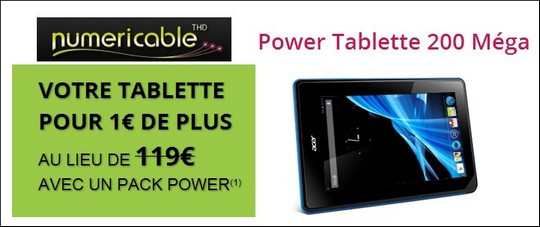 tablette ACER pour un euro avec Numericable