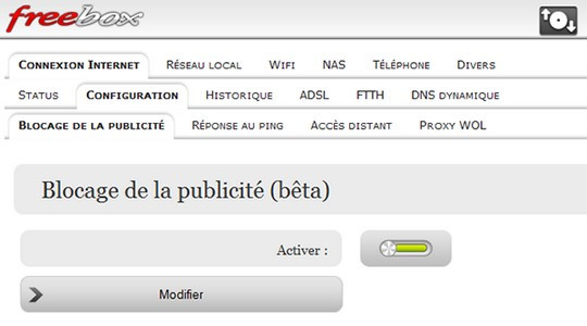 Blocage Publicité Freebox Révolution - Adgate