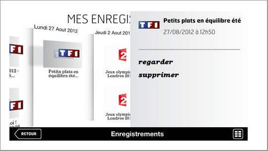 Enregistrement à distance sur application SFR TV