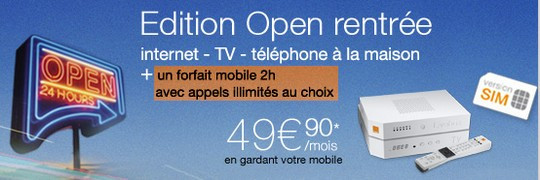 Edition Open Rentrée à partir de 49.90€