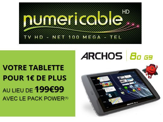 La tablette Android Archos offerte avec une offre Power