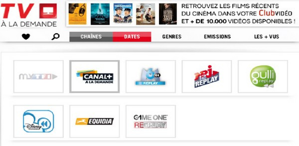 Portail de TV à la demande de SFR