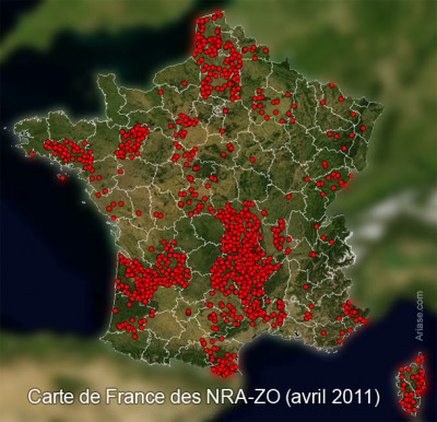 carte de France des NRA ZO