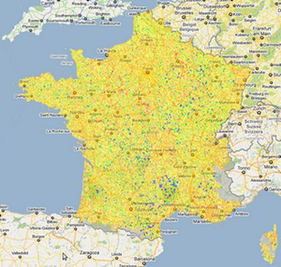 carte de France de la couverture ADSL