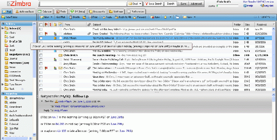 Webmail Zimbra testé chez Free