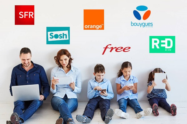 Orange, SFR, Free, Bouygues Telecom et Sosh sont les principaux opérateurs