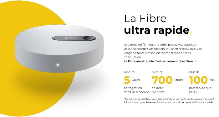 Un débit jusqu'à 5 Gb/s avec la Freebox Pop