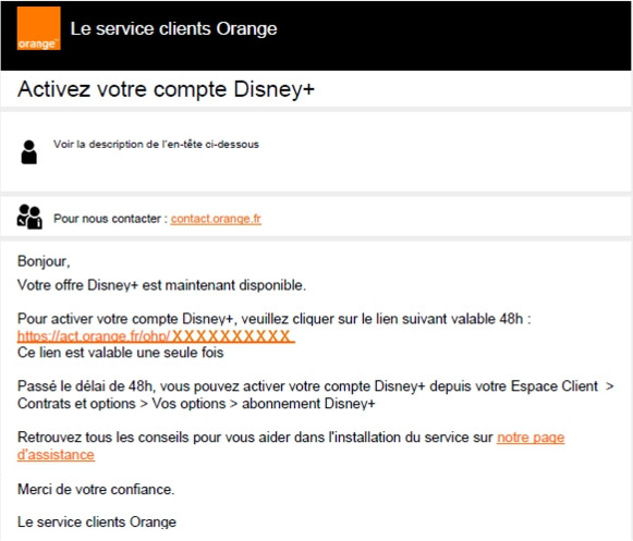 comment activer Disney+ avec Orange