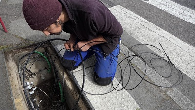 Le câble optique arrive bien au Point de Branchement Optique