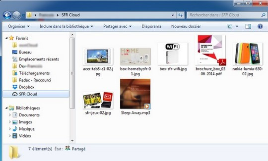 SFr Cloud sur Windows 7