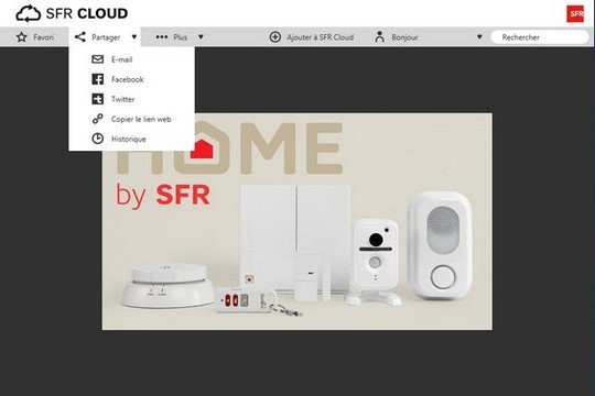 partage d'une photo sur les réseaux sociaux avec SFR Cloud