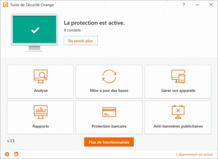 la suite de sécurité Orange (antivirus), c'est en partenariat avec Kaspersky