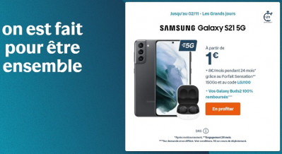 Promo bouygues sur la Samsung Galaxy S21 5G
