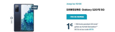 Le Galaxy S20 FE 5G à 1€