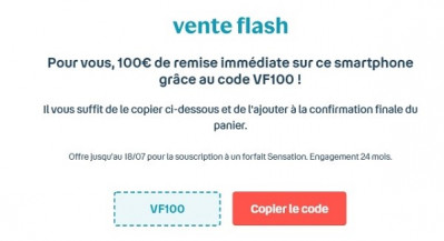 100€ de remise immédiate sur l'achat de votre smartphone avec la vente flash Bouygues Telecom