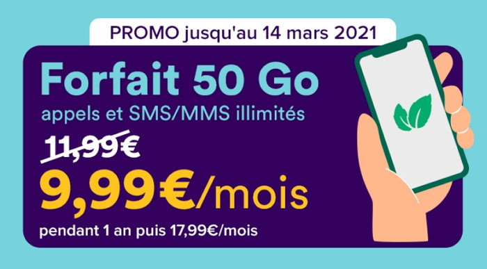 Détails du forfait 50Go à petit prix chez Mint Mobile