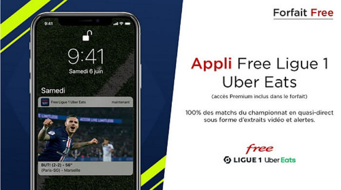 L'application Free Ligue 1 incluse avec le forfait Free