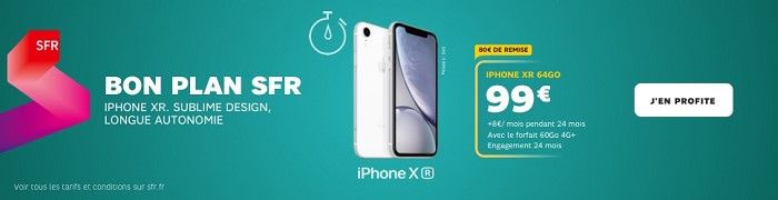 l'Iphone Xr est en promo avec les offres forfait + mobile de SFR
