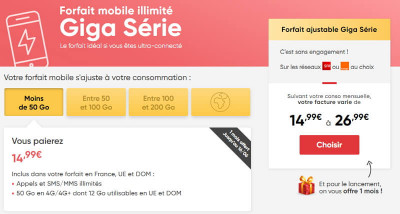 La Giga Série Prixtel est un nouveau forfait mobile.