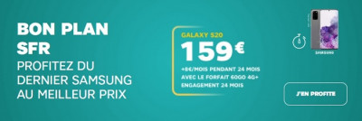 Le Samsung Galaxy à 159€ avec un forfait 60 Go SFR