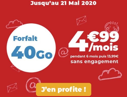 40 Go à seulement 4,99€/mois avec Auchan télécom