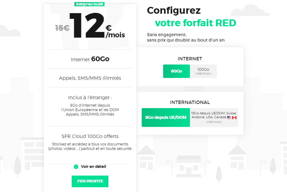 Les détails du forfait mobile en promotion RED 60 Go jusqu'au 4 mai 2020