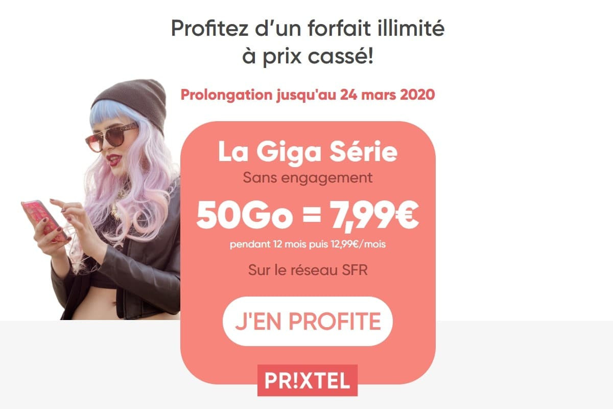 Forfait mobile : détails de la vente privée Prixtel jusqu'au 24 mars 2020