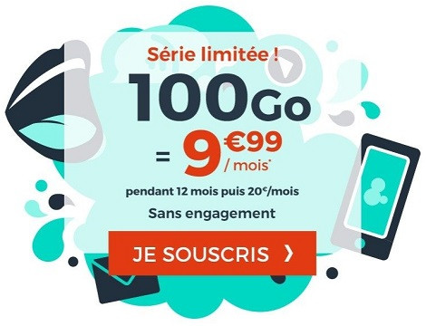 100 Go à seulement 9,99€/mois, c'est la nouvelle série limitée Cdiscount Mobile.