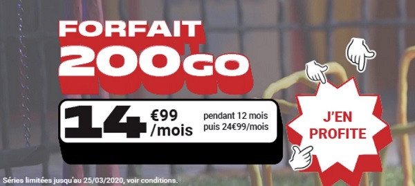 Un forfait 200 Go à moins de 15€/mois avec NRJ mobile