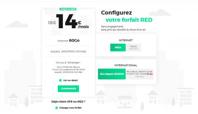 Le forfait RED 60 Go est à 14€/mois