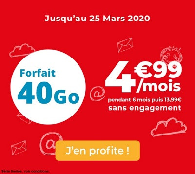 Nouvelle promo Auchan télécom : 40 Go à 4,99€/mois