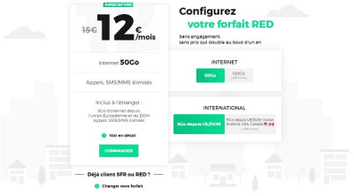 Le forfait RED 50 Go est à seulement 12€/mois.