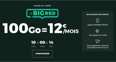 le forfait BIG Red 100 Go est à 12€/mois